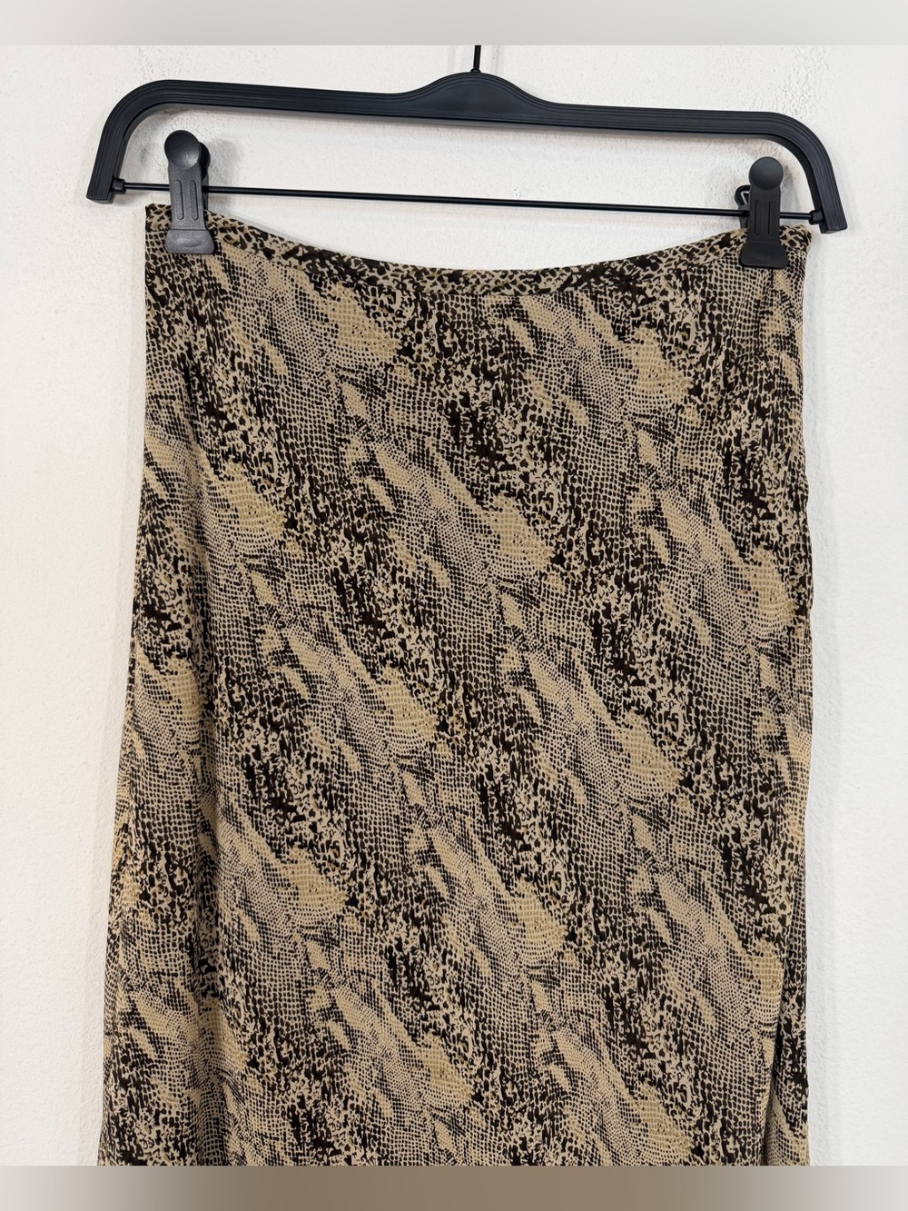 Vintage Ann Taylor Silk Two Piece Skirt Set Brown Snakeskin Cami Midi Size 2/4 - Picture 11 of 16
